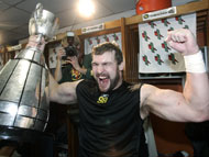 Steve Charbonneau after winning the 2005 Grey Cup